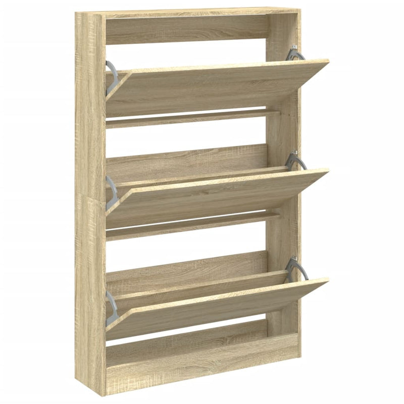 vidaXL sonoma tölgy színű szerelt fa cipőszekrény 80 x 21 x 125,5 cm