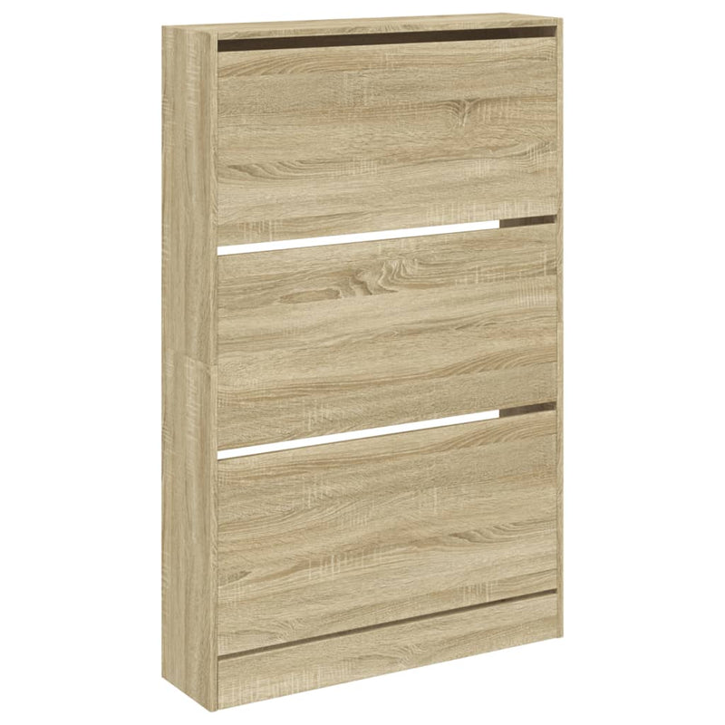 vidaXL sonoma tölgy színű szerelt fa cipőszekrény 80 x 21 x 125,5 cm
