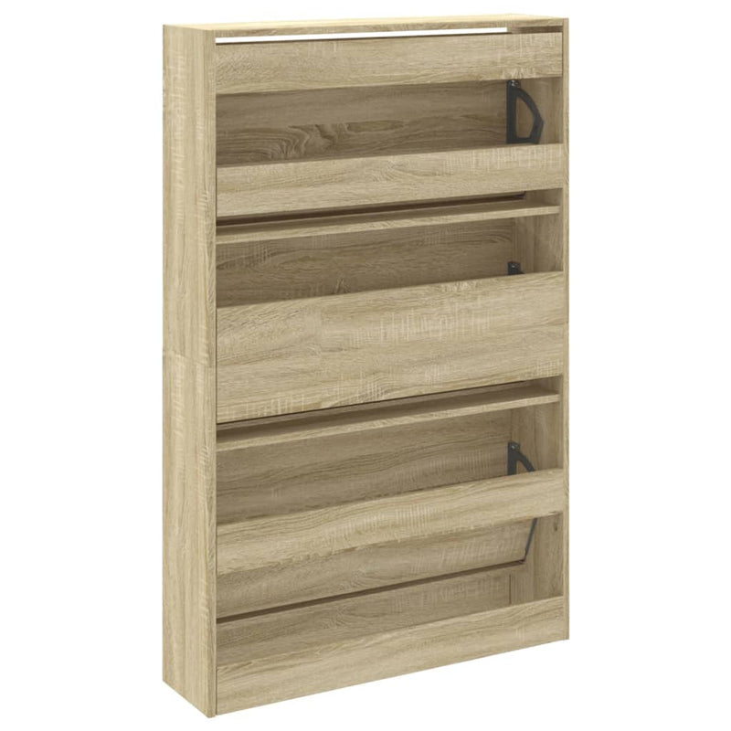 vidaXL sonoma tölgy színű szerelt fa cipőszekrény 80 x 21 x 125,5 cm