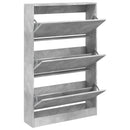 vidaXL betonszürke szerelt fa cipősszekrény 80 x 21 x 125,5 cm