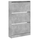 vidaXL betonszürke szerelt fa cipősszekrény 80 x 21 x 125,5 cm