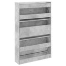 vidaXL betonszürke szerelt fa cipősszekrény 80 x 21 x 125,5 cm