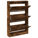 vidaXL füstös tölgy színű szerelt fa cipőszekrény 80 x 21 x 125,5 cm