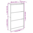 vidaXL füstös tölgy színű szerelt fa cipőszekrény 80 x 21 x 125,5 cm