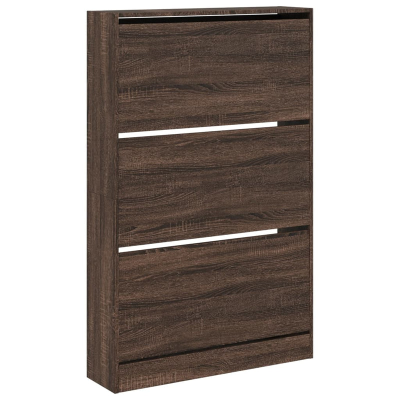 vidaXL barna tölgyszínű szerelt fa cipőszekrény 80 x 21 x 125,5 cm