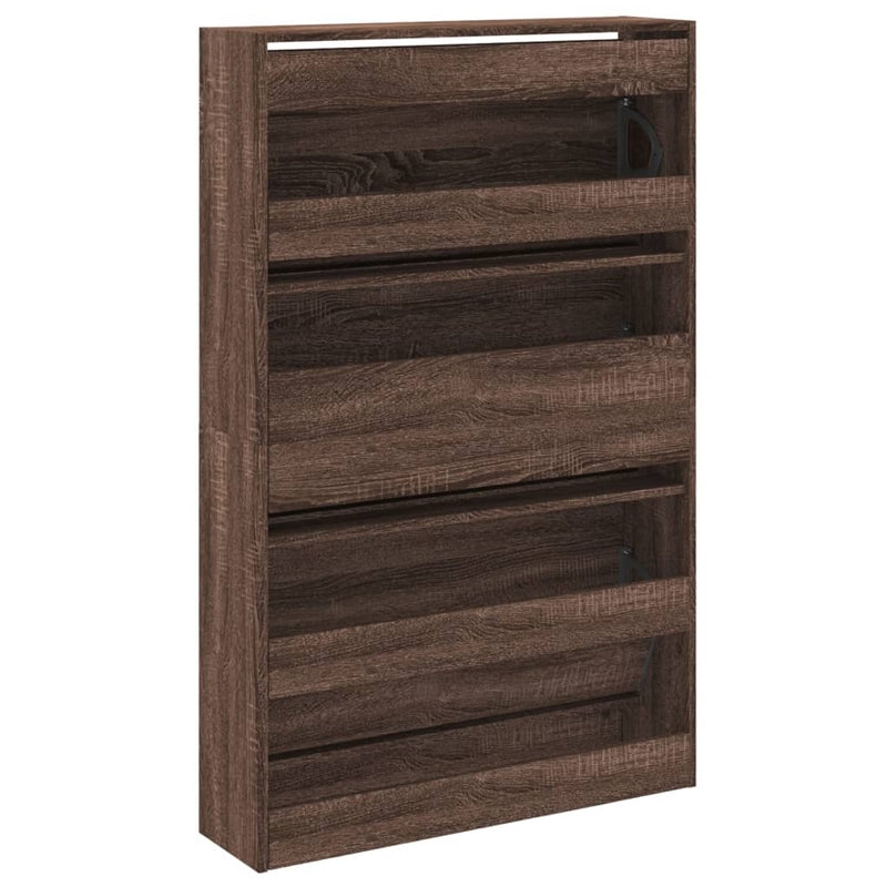 vidaXL barna tölgyszínű szerelt fa cipőszekrény 80 x 21 x 125,5 cm