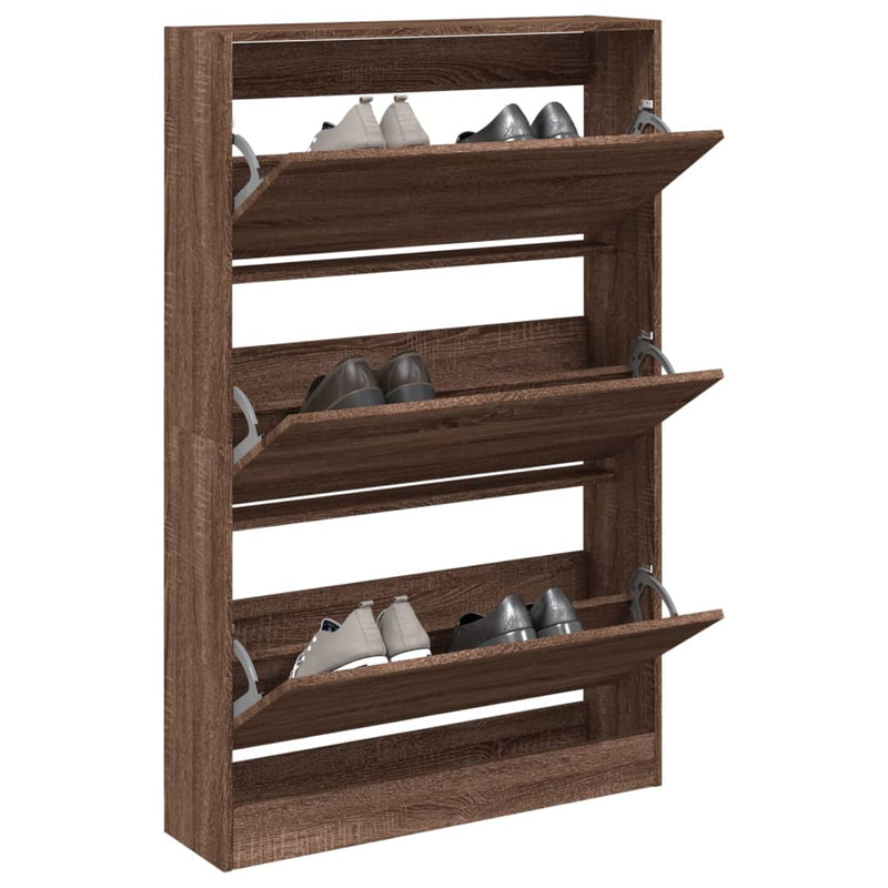 vidaXL barna tölgyszínű szerelt fa cipőszekrény 80 x 21 x 125,5 cm