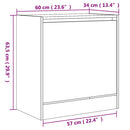 vidaXL fekete szerelt fa cipőszekrény 60 x 34 x 63,5 cm