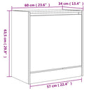 vidaXL sonoma tölgy színű szerelt fa cipőszekrény 60 x 34 x 63,5 cm