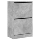 vidaXL betonszürke szerelt fa cipőszekrény 60 x 34 x 96,5 cm