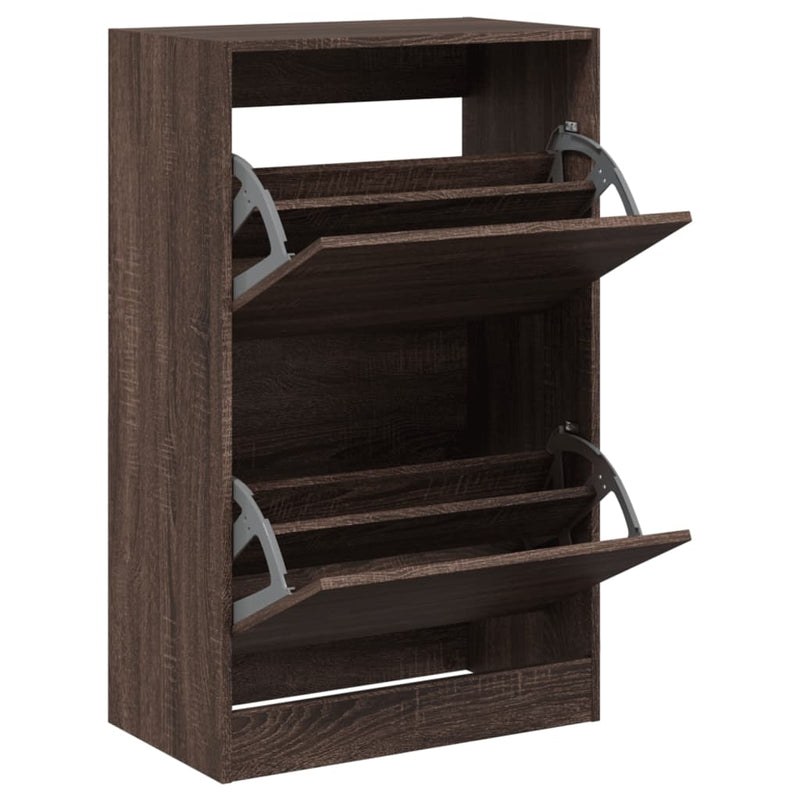 vidaXL barna tölgyszínű szerelt fa cipőszekrény 60 x 34 x 96,5 cm