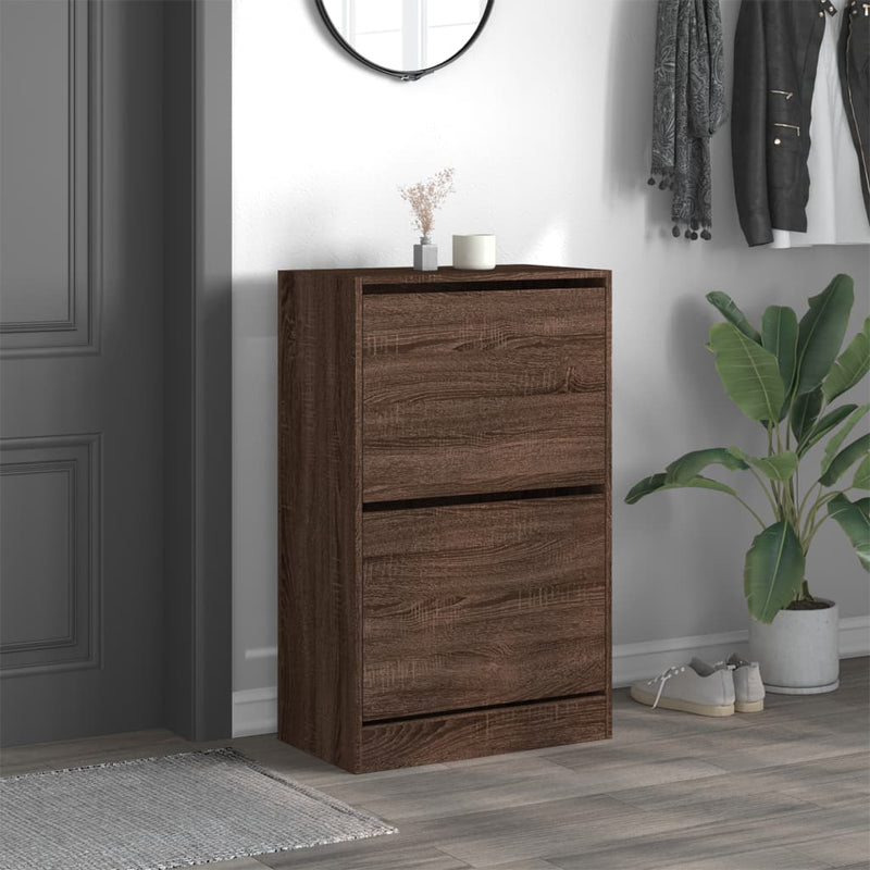 vidaXL barna tölgyszínű szerelt fa cipőszekrény 60 x 34 x 96,5 cm
