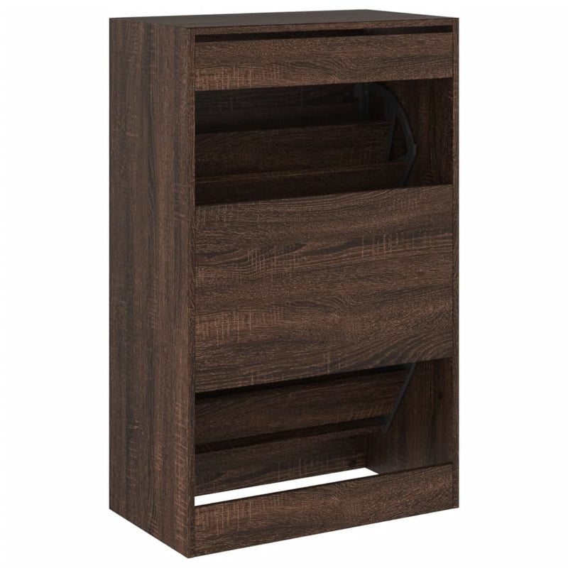 vidaXL barna tölgyszínű szerelt fa cipőszekrény 60 x 34 x 96,5 cm