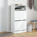 vidaXL fehér szerelt fa cipőszekrény 60x34x116 cm