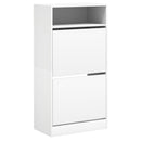 vidaXL fehér szerelt fa cipőszekrény 60x34x116 cm