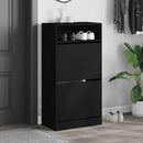 vidaXL fekete szerelt fa cipőszekrény 60x34x116 cm