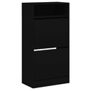 vidaXL fekete szerelt fa cipőszekrény 60x34x116 cm