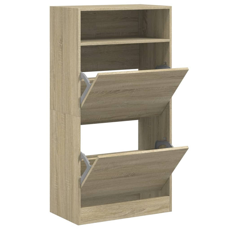 vidaXL sonoma tölgy színű szerelt fa cipőszekrény 60x34x116 cm