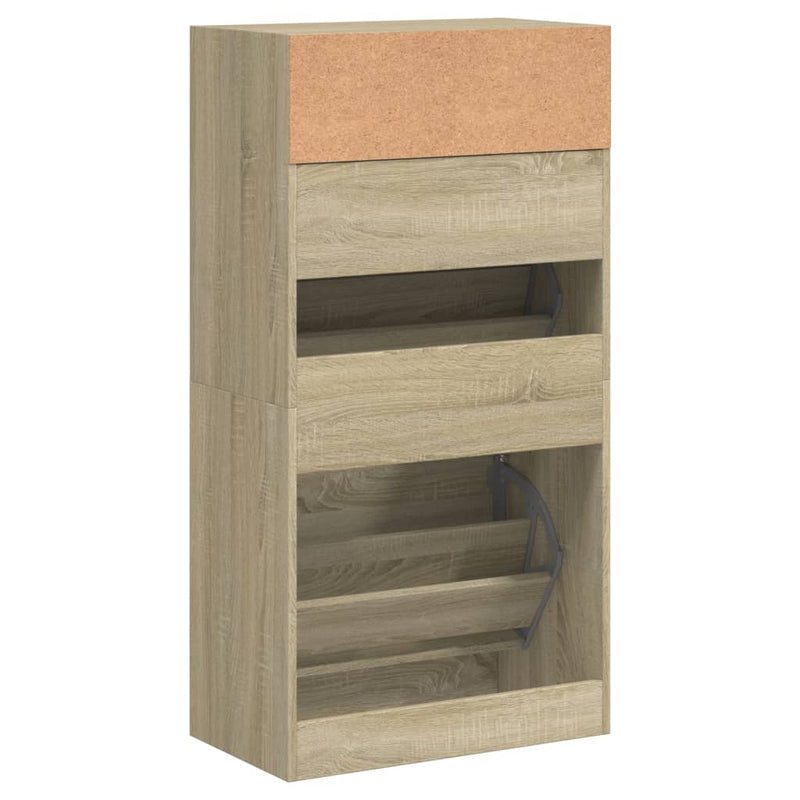 vidaXL sonoma tölgy színű szerelt fa cipőszekrény 60x34x116 cm
