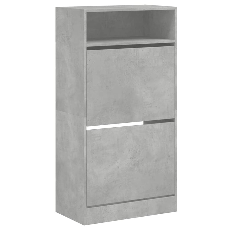 vidaXL betonszürke szerelt fa cipőszekrény 60x34x116 cm