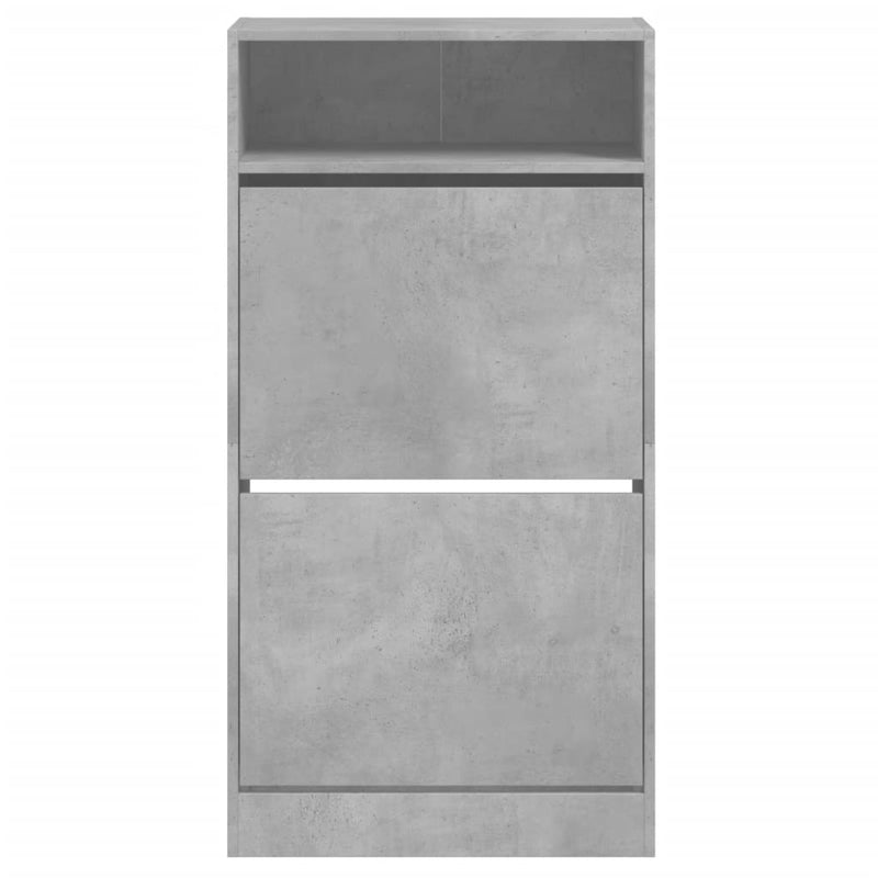 vidaXL betonszürke szerelt fa cipőszekrény 60x34x116 cm