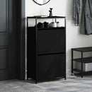 vidaXL fekete szerelt fa cipőszekrény 60x34x112 cm