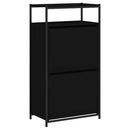 vidaXL fekete szerelt fa cipőszekrény 60x34x112 cm
