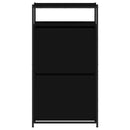 vidaXL fekete szerelt fa cipőszekrény 60x34x112 cm