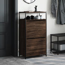 vidaXL barna tölgyszínű szerelt fa cipősszekrény 60x34x112 cm