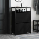 vidaXL fekete szerelt fa cipőszekrény 75x34x112 cm
