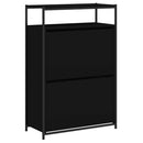 vidaXL fekete szerelt fa cipőszekrény 75x34x112 cm