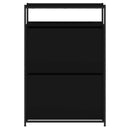 vidaXL fekete szerelt fa cipőszekrény 75x34x112 cm