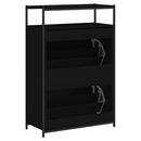 vidaXL fekete szerelt fa cipőszekrény 75x34x112 cm