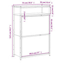 vidaXL fekete szerelt fa cipőszekrény 75x34x112 cm