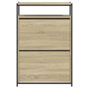 vidaXL sonoma tölgy színű szerelt fa cipőszekrény 75x34x112 cm