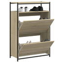 vidaXL sonoma tölgy színű szerelt fa cipőszekrény 75x34x112 cm