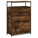vidaXL füstös tölgy színű szerelt fa cipőszekrény 75x34x112 cm