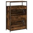 vidaXL füstös tölgy színű szerelt fa cipőszekrény 75x34x112 cm