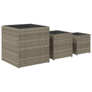 vidaXL 3 db szürke polyrattan kerti ültetőláda
