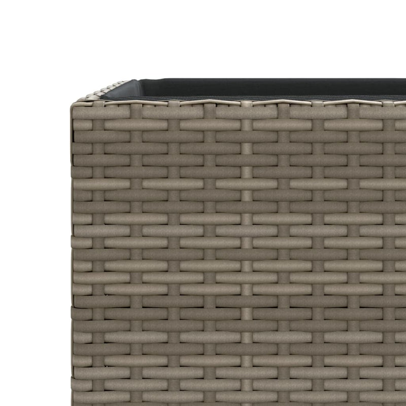 vidaXL 3 db szürke polyrattan kerti ültetőláda