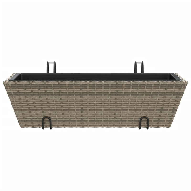 vidaXL 2 db szürke polyrattan növénytartó horoggal