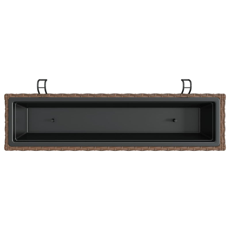 vidaXL 2 db barna polyrattan növénytartó horoggal