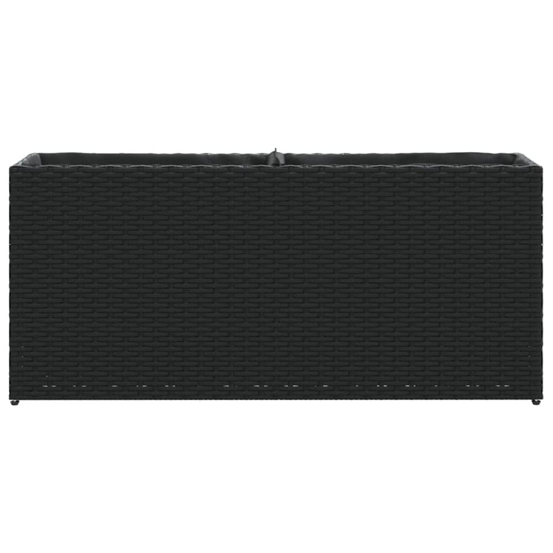 vidaXL fekete polyrattan kerti ültetőláda 2 cseréppel 90x20x40 cm