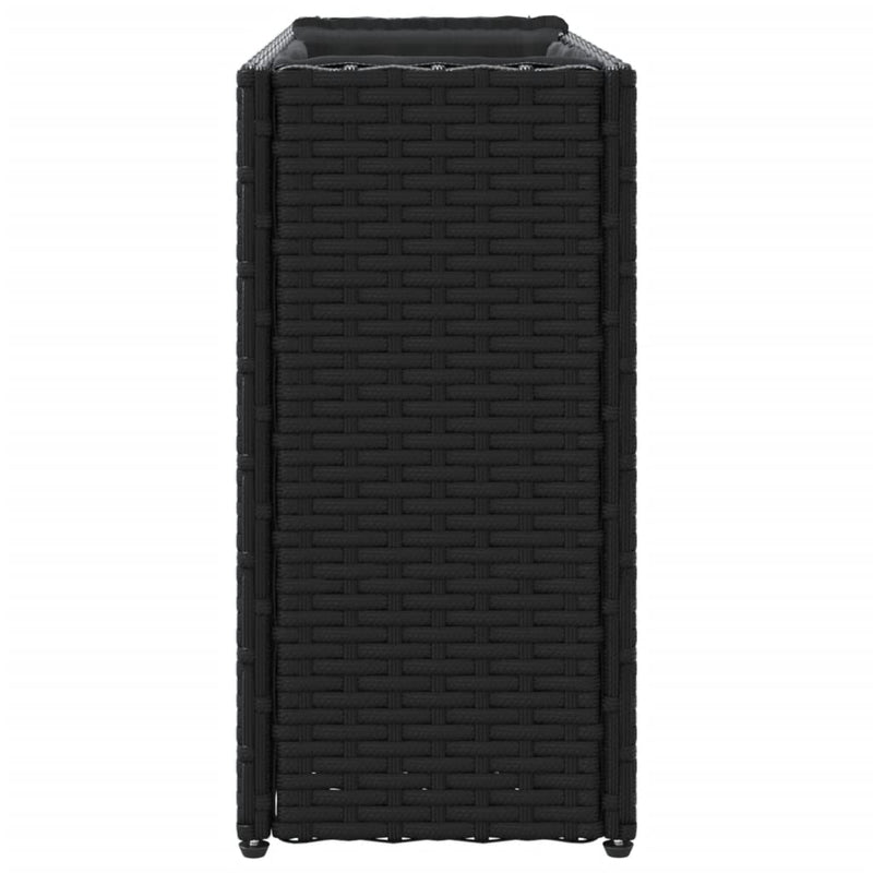 vidaXL fekete polyrattan kerti ültetőláda 2 cseréppel 90x20x40 cm
