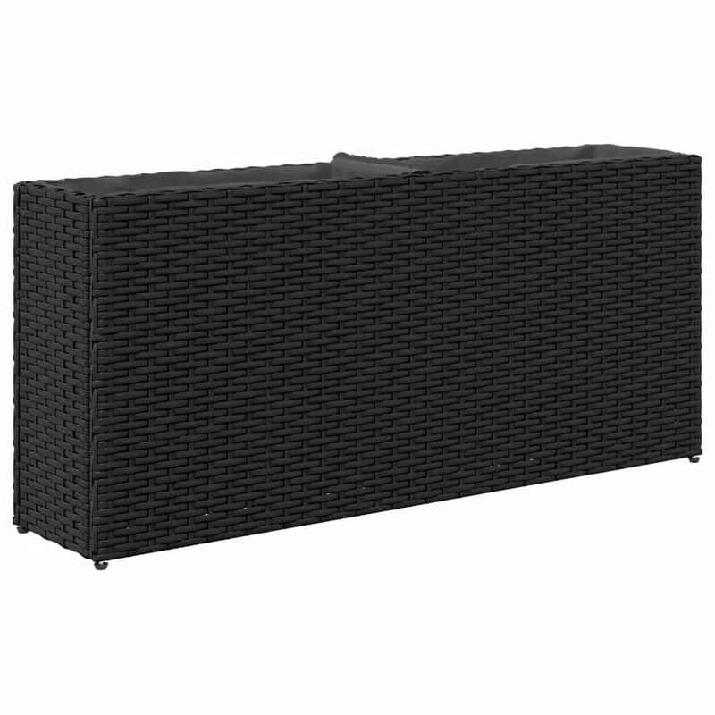 vidaXL fekete polyrattan kerti ültetőláda 2 cseréppel 90x20x40 cm