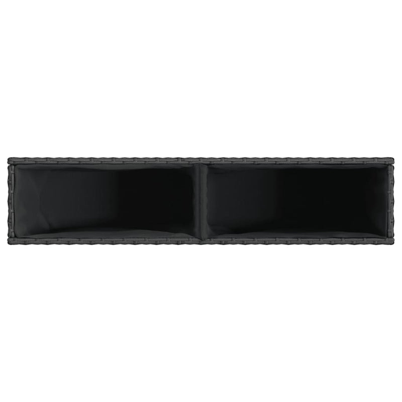 vidaXL fekete polyrattan kerti ültetőláda 2 cseréppel 90x20x40 cm