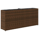 vidaXL barna polyrattan kerti ültetőláda 2 cseréppel 90x20x40 cm