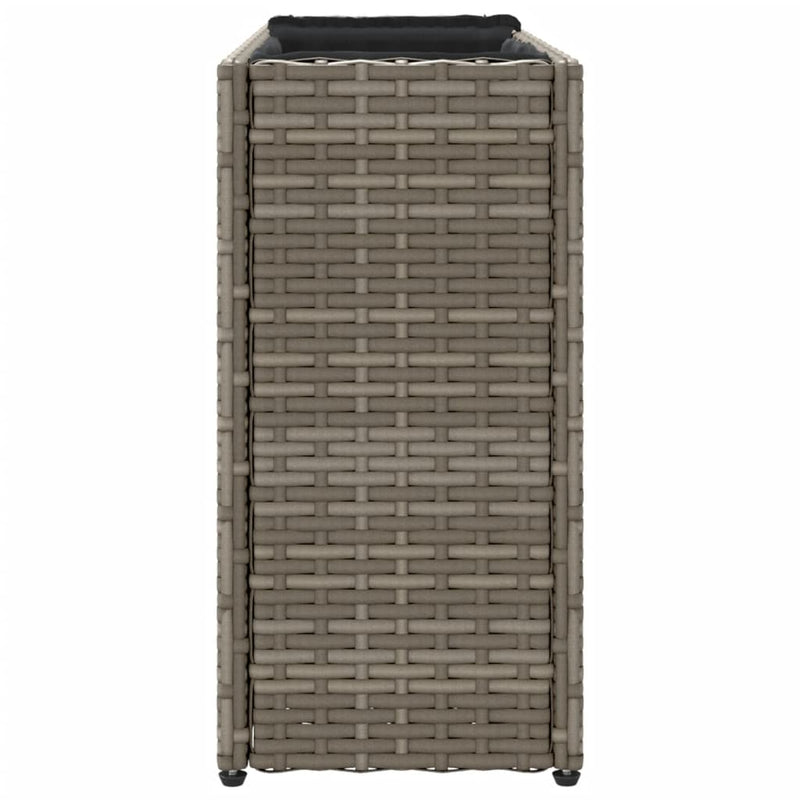 vidaXL szürke polyrattan kerti ültetőláda 2 cseréppel 90x20x40 cm