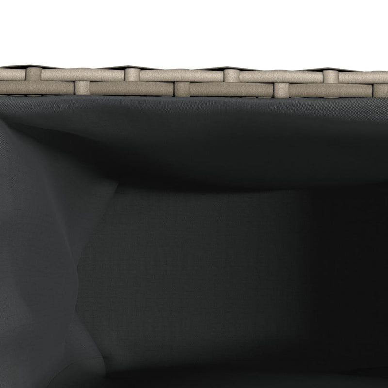 vidaXL szürke polyrattan kerti ültetőláda 2 cseréppel 90x20x40 cm