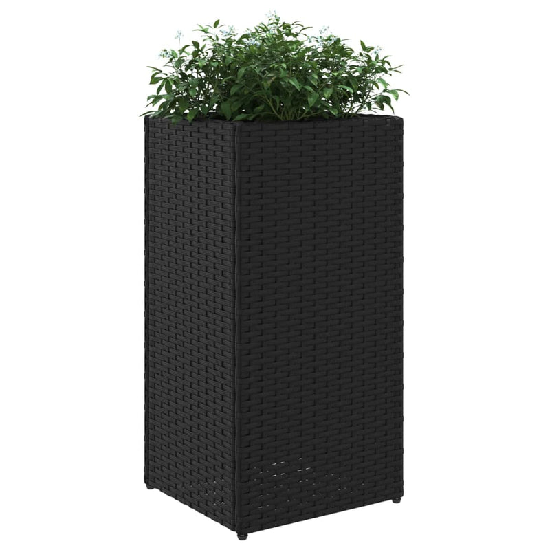 vidaXL fekete polyrattan kerti ültetőláda 30x30x60 cm